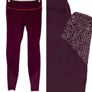 Old Navy Active Maroon Go Dry Full Length Compression Leggings Women’s Small